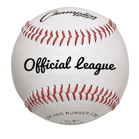 Champion Sports Champion Sports OLB1 3 in. Premium Leather Official League Baseball; White & Red - Pack of 12 OLB1